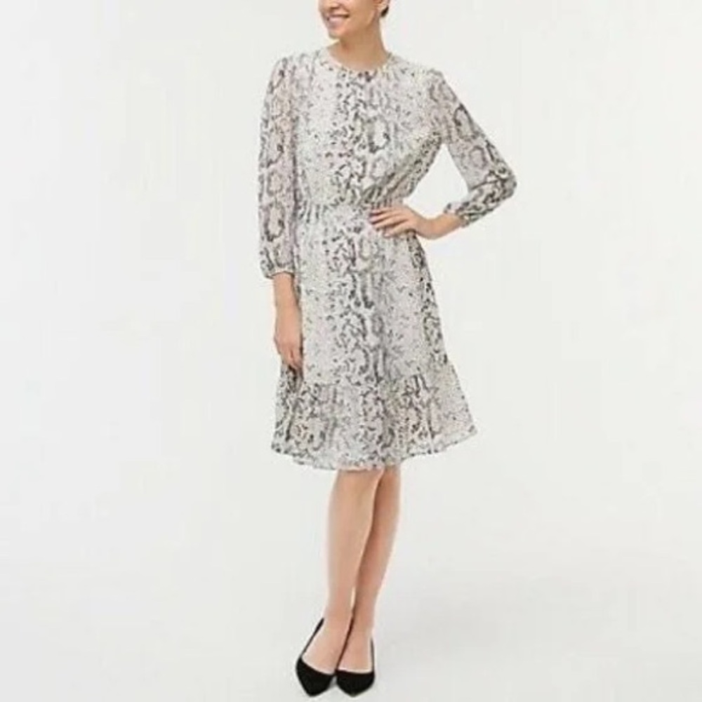Elegant Black and White Snake Print Dress